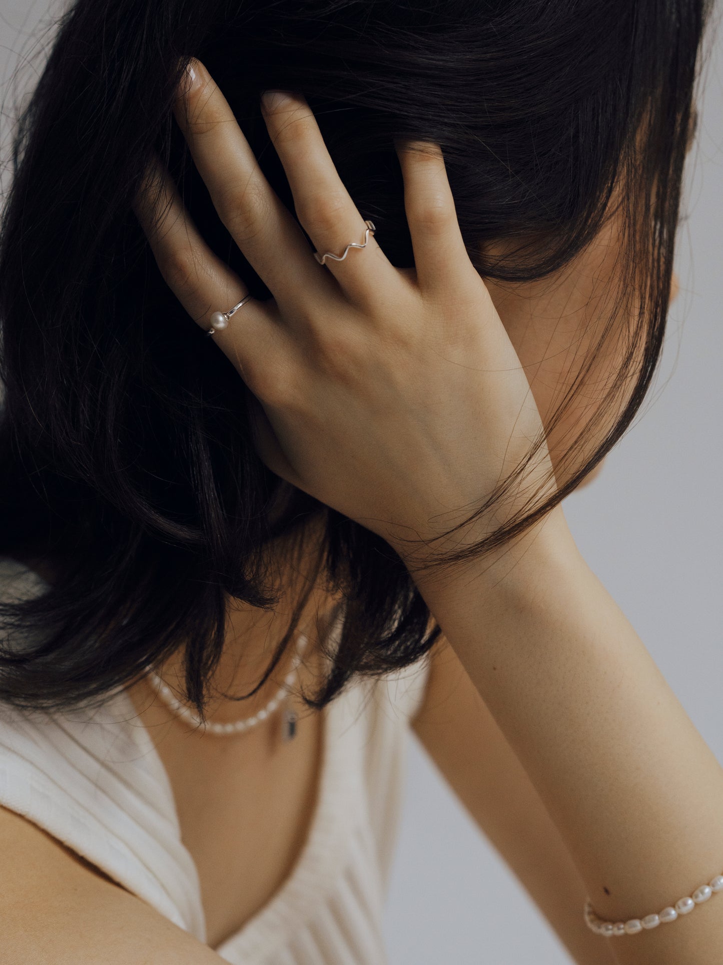 Lustrous Pearl Embrace Open Adjustable Ring