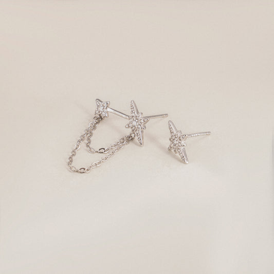 Stellar Asymmetry S925 Silver Stud Earrings