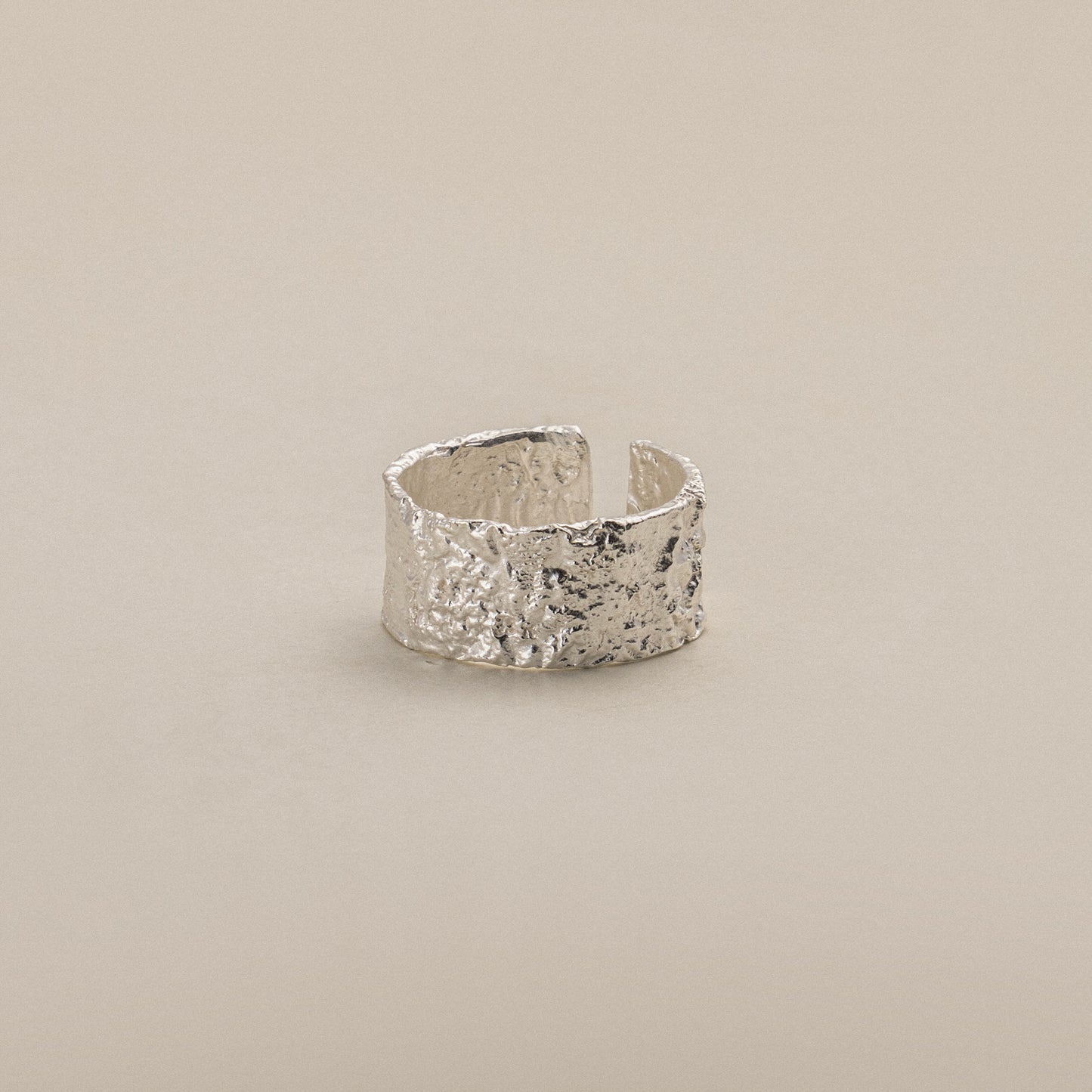 Symphony of Texture S925 Silver Chunky Ring in Gold and Silver