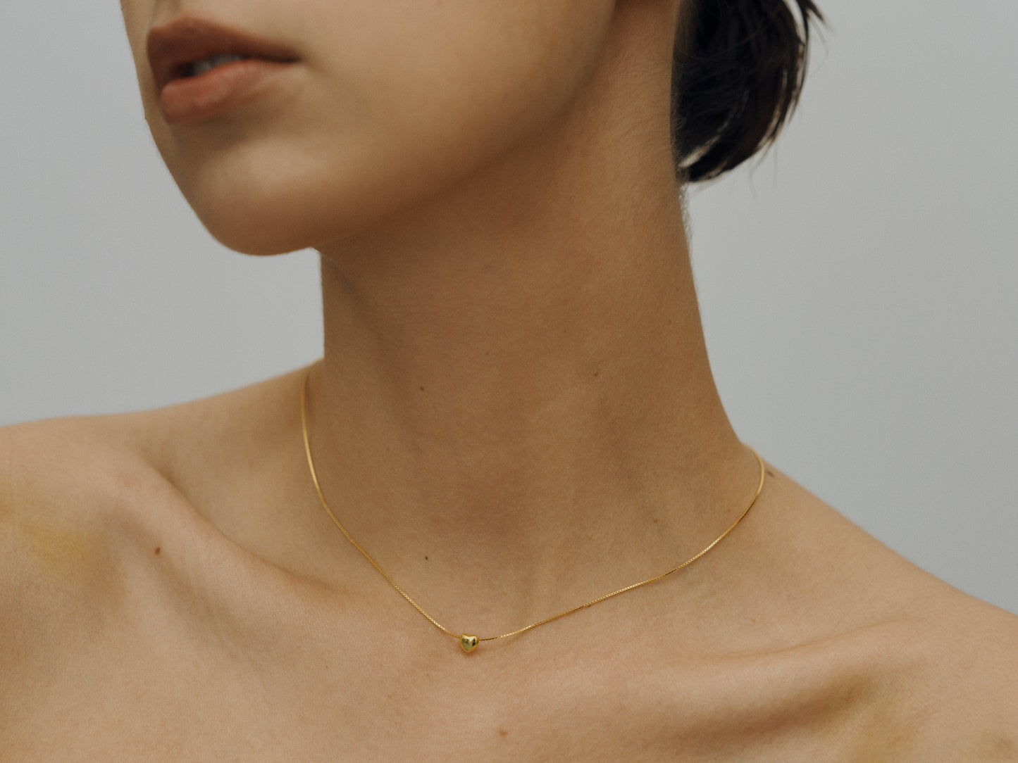 Golden Love Heart Charm Necklace