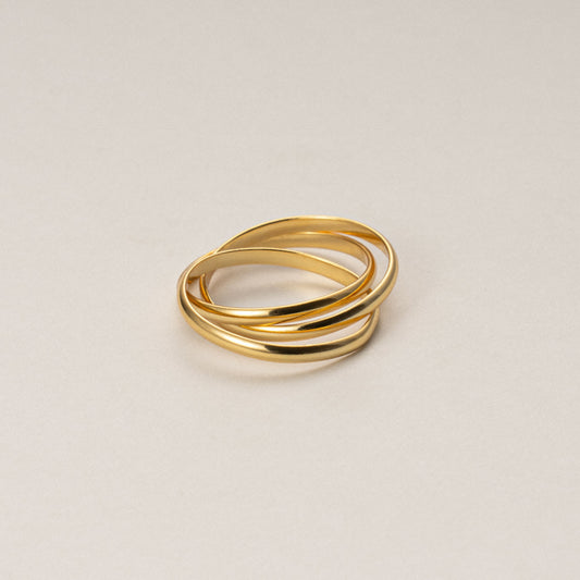 Gold & Silver Interlocking Rolling Ring