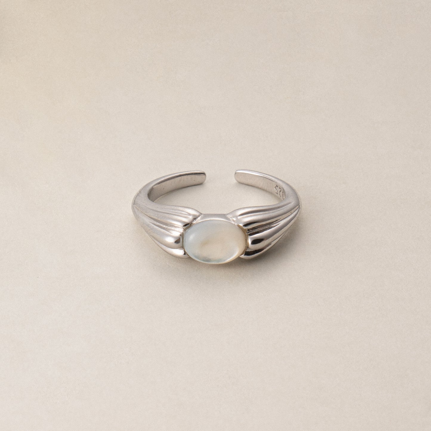 Maritime Majesty Shell Stone S925 Silver Ring