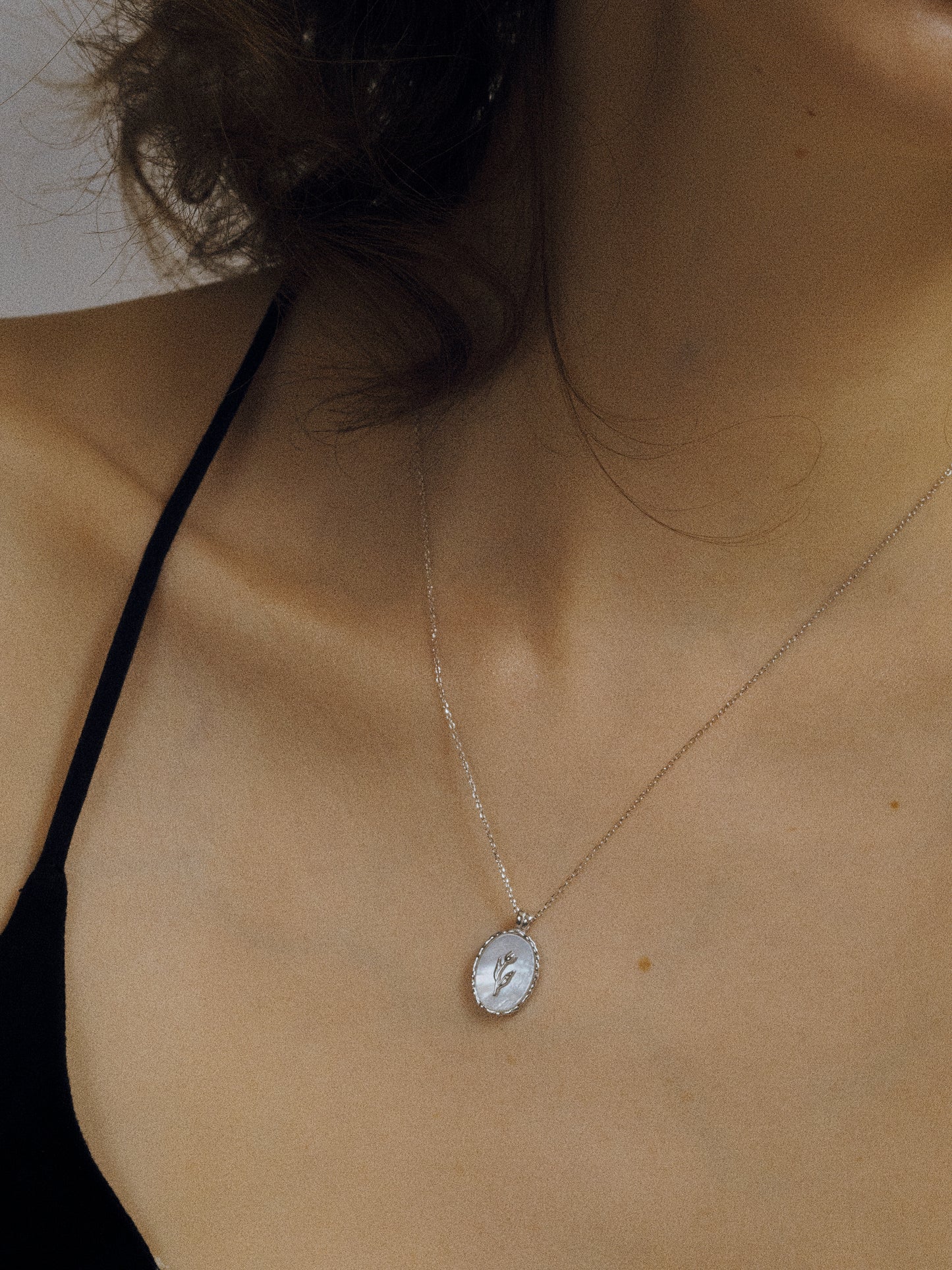 Graceful Tulip Pendant Silver & 18k Gold Necklace