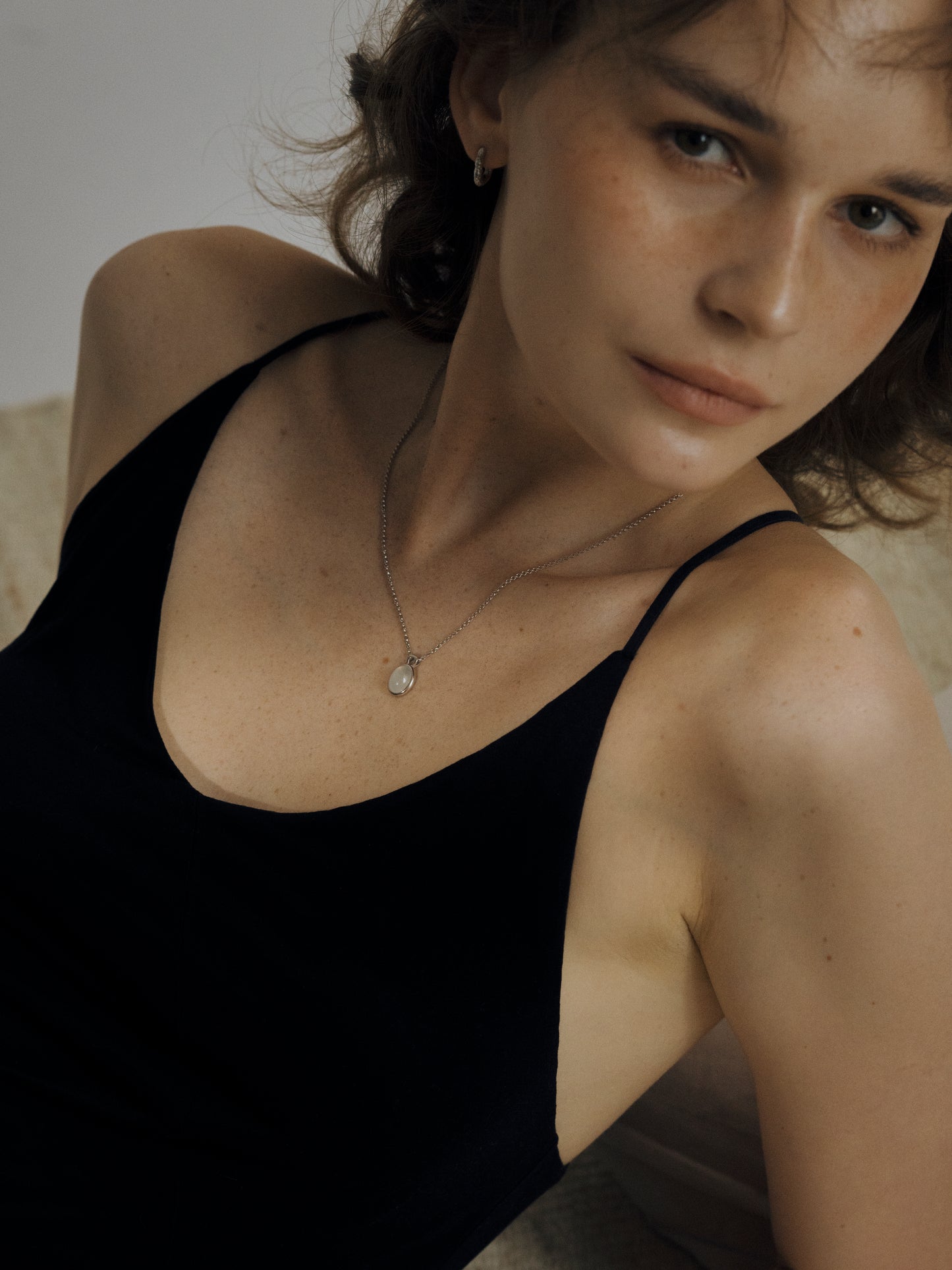White Agate Harmony S925 Silver Pendant Necklace