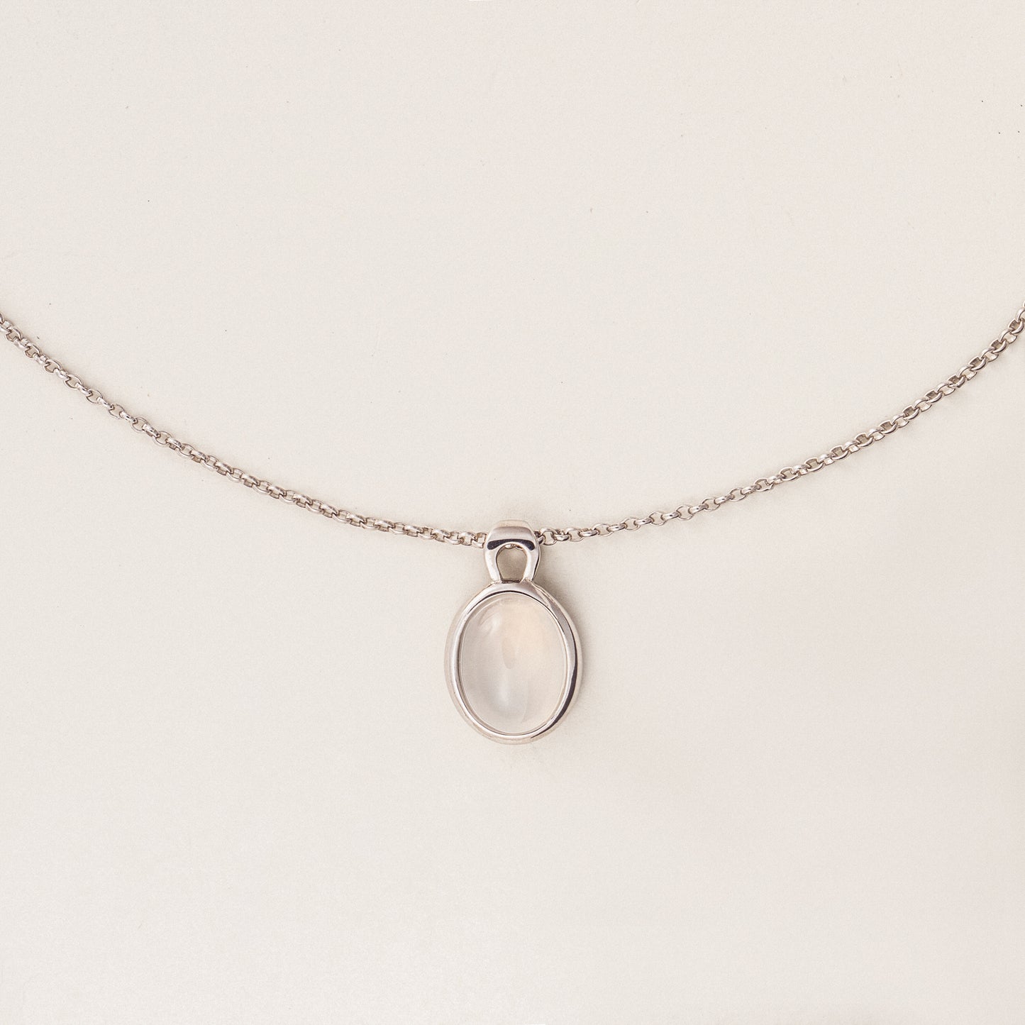 White Agate Harmony S925 Silver Pendant Necklace