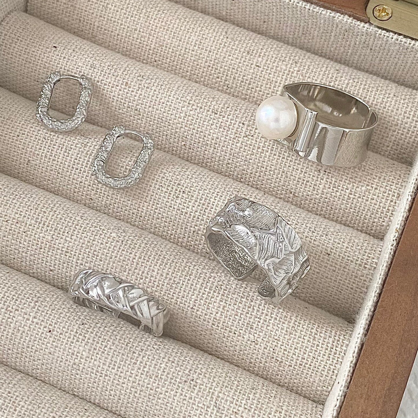Vintage Vibes S925 Silver Embossed Texture Ring