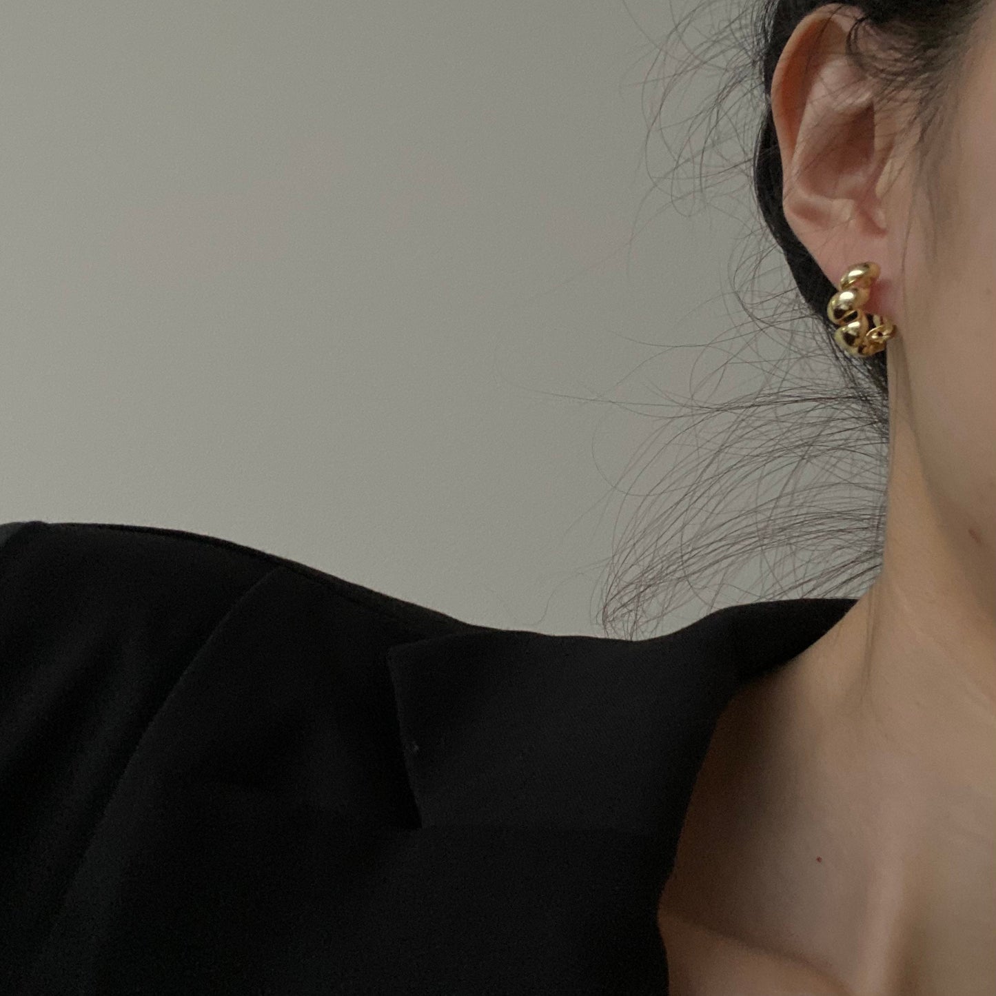 Petite Golden Croissant S925 18k Gold-Plated Earrings