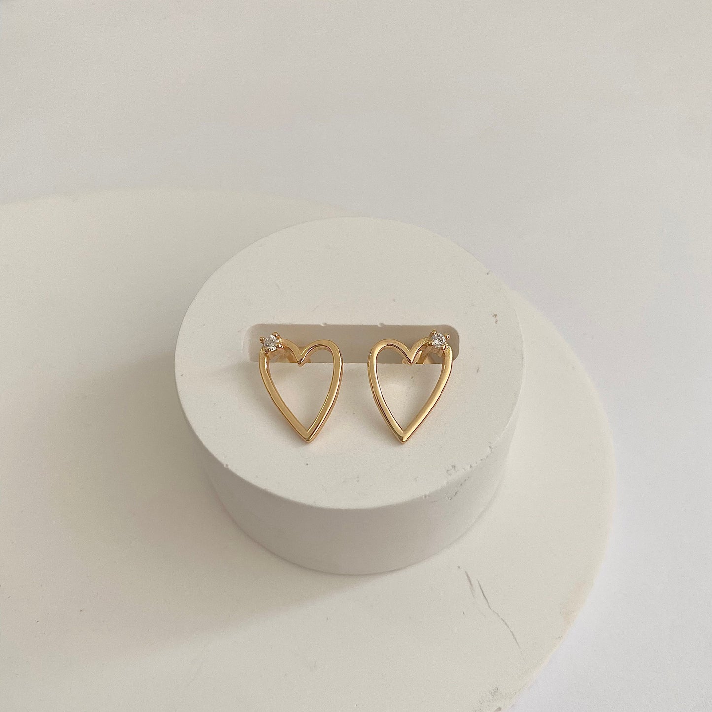 Golden Heart Dainty S925 Silver Earrings