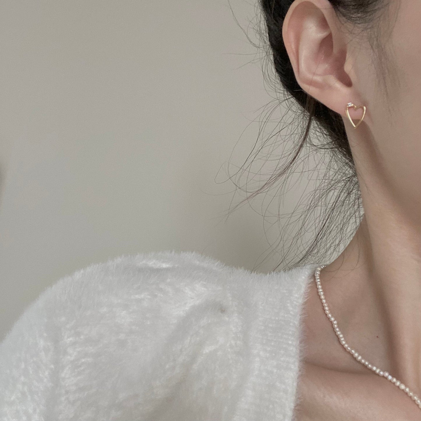 Golden Heart Dainty S925 Silver Earrings