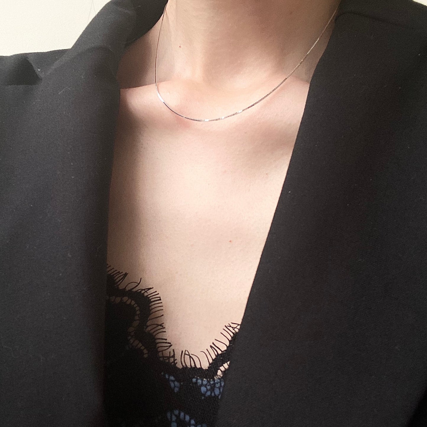 Essential S925 Silver Box Chain Necklace