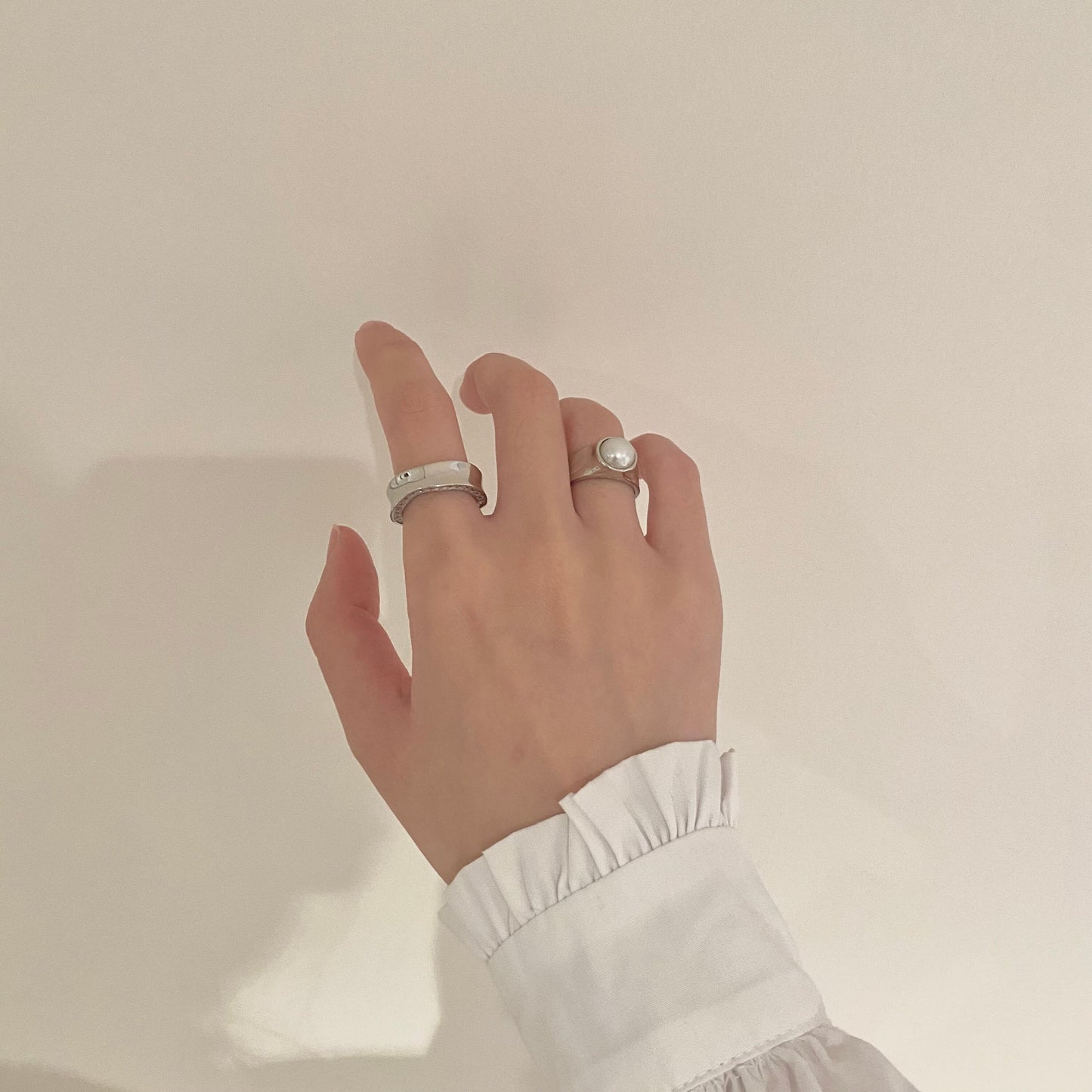 Vintage Pearl S925 Silver Chunky Ring