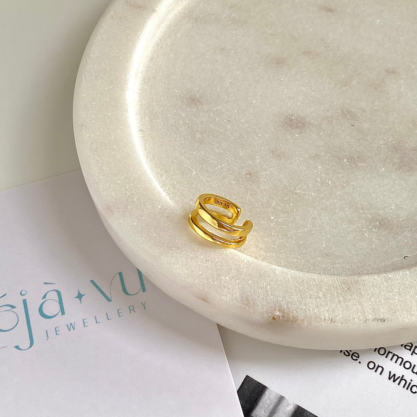 Golden Echoes S925 18k Gold-Plated Ear Cuff