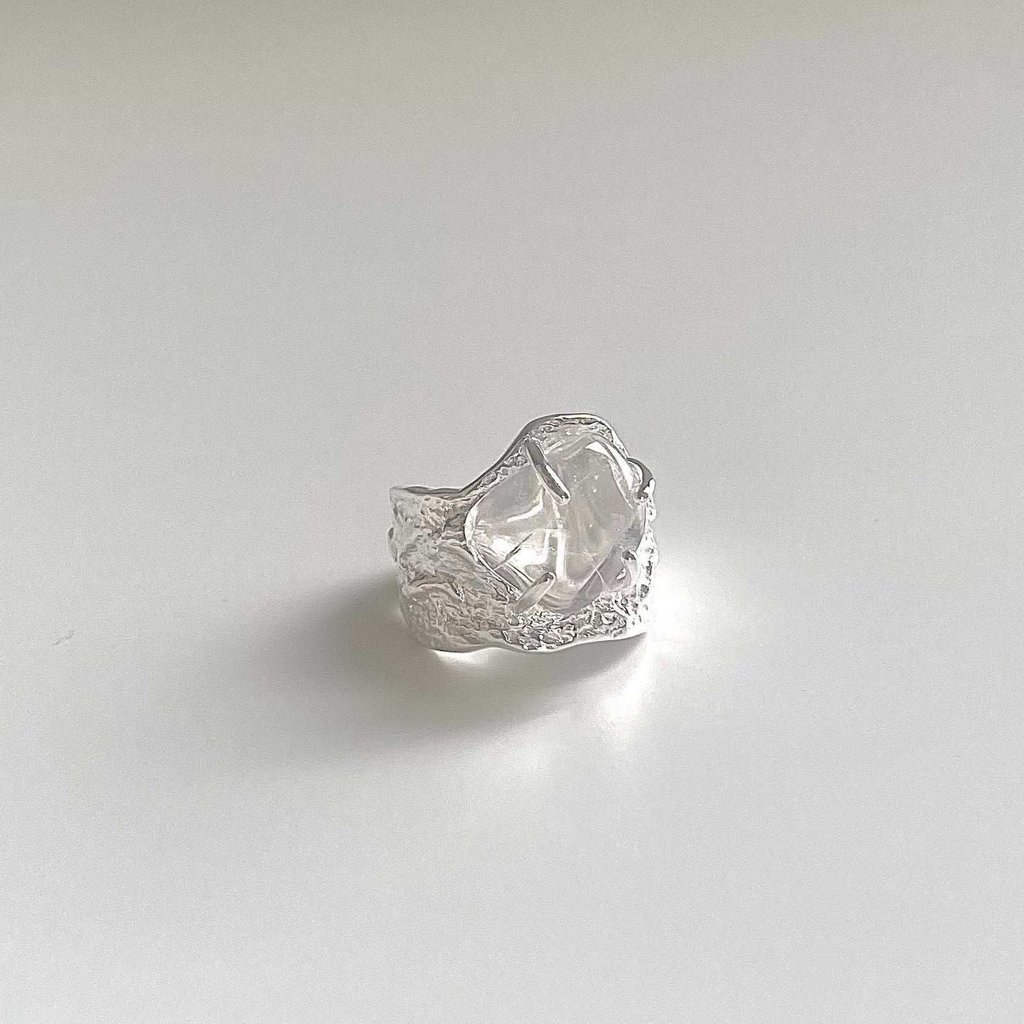 Crystal Oasis Chunky Silver & Gold Ring