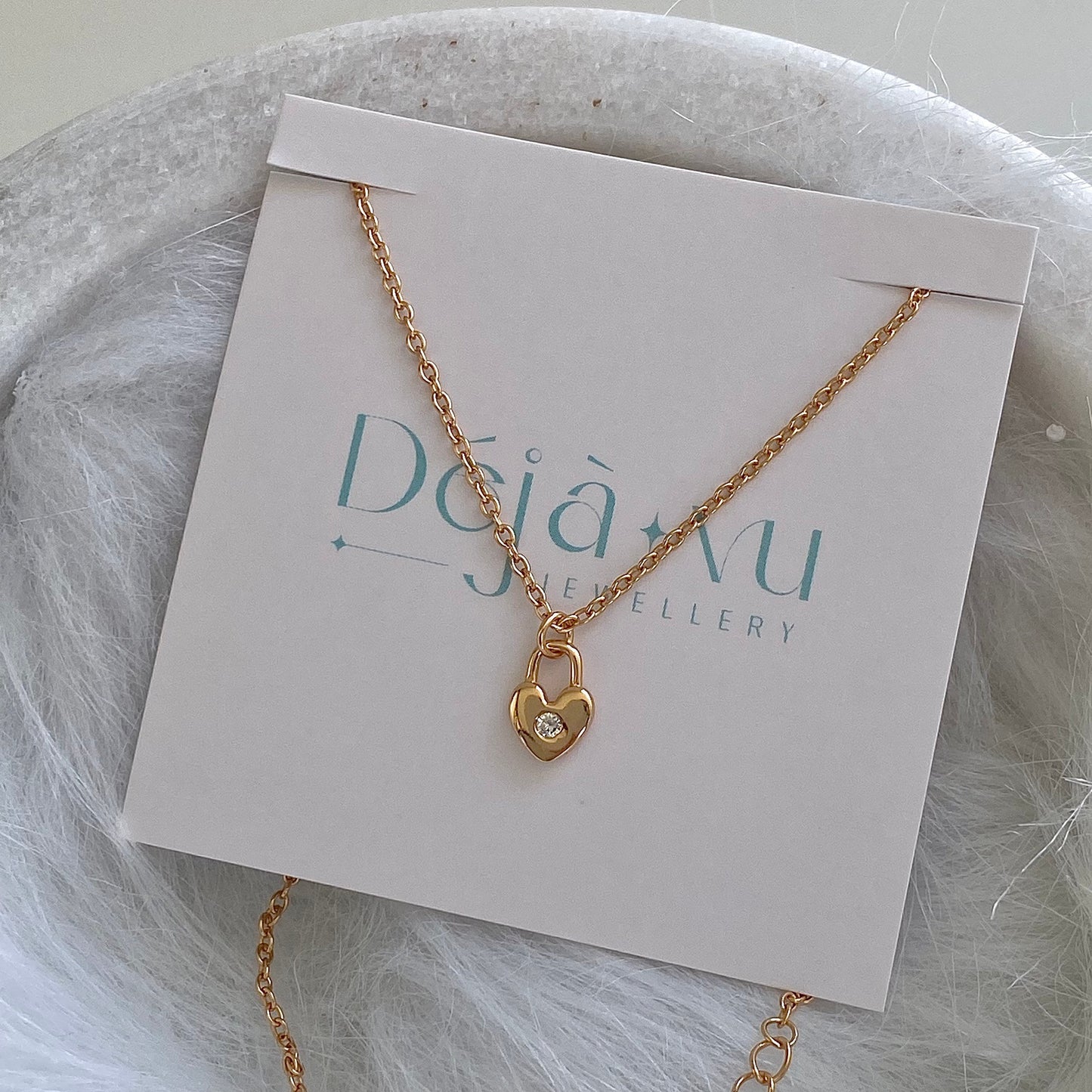 Golden Love Lock S925 Silver Heart Pendant Necklace