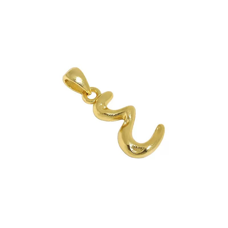 The Molten Initial Organic Letter Pendant & Dainty Chain (18k Gold Vermeil / 925 Silver)