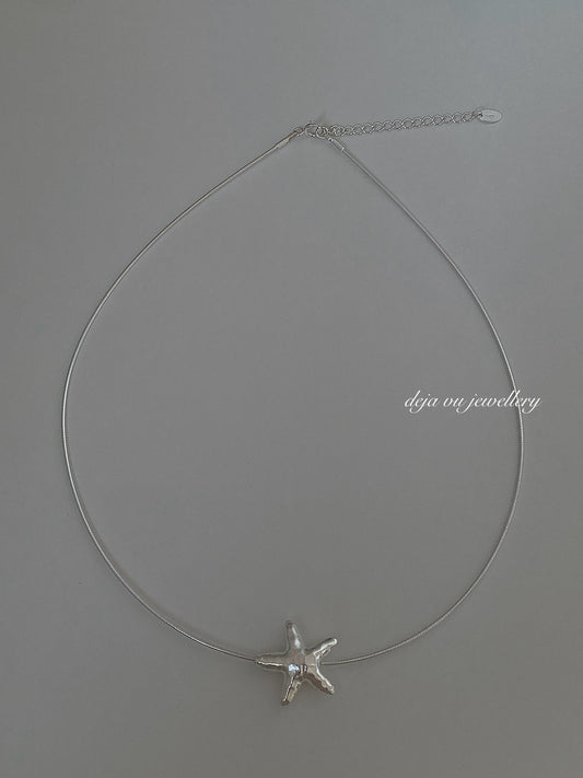 Dainty Silver AquaStarlet Choker Necklace