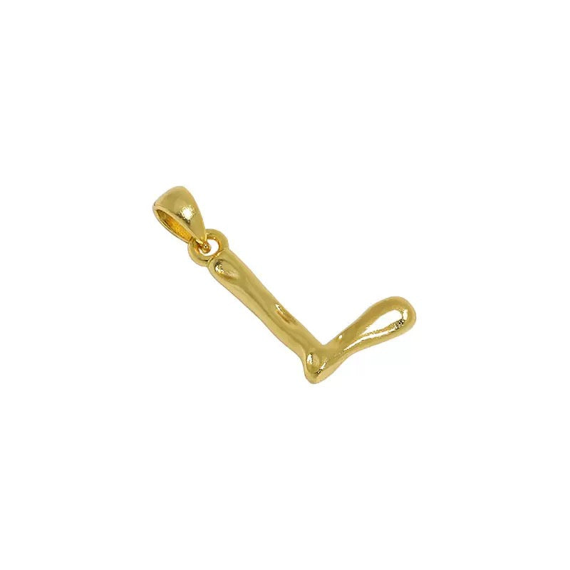 The Molten Initial Organic Letter Pendant & Dainty Chain (18k Gold Vermeil / 925 Silver)