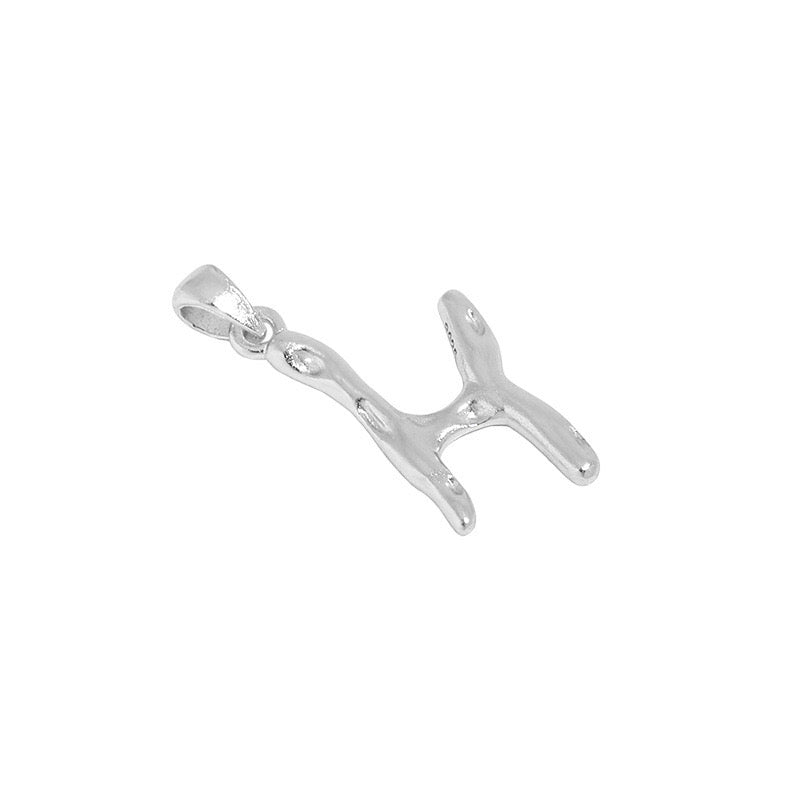 The Molten Initial Organic Letter Pendant & Dainty Chain (18k Gold Vermeil / 925 Silver)