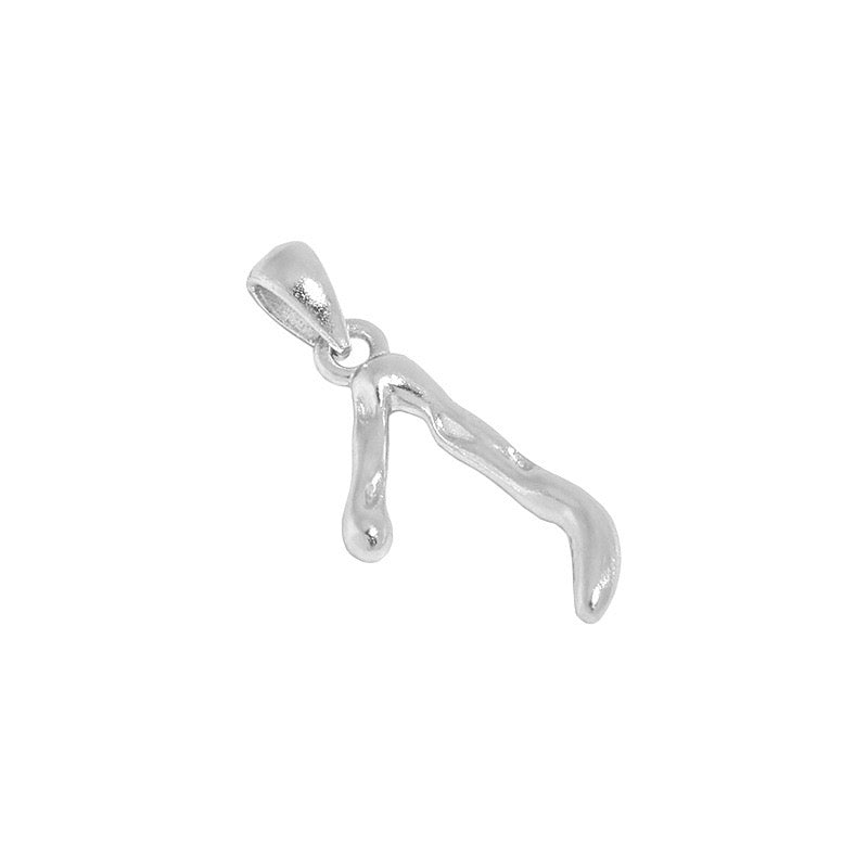 The Molten Initial Organic Letter Pendant & Dainty Chain (18k Gold Vermeil / 925 Silver)