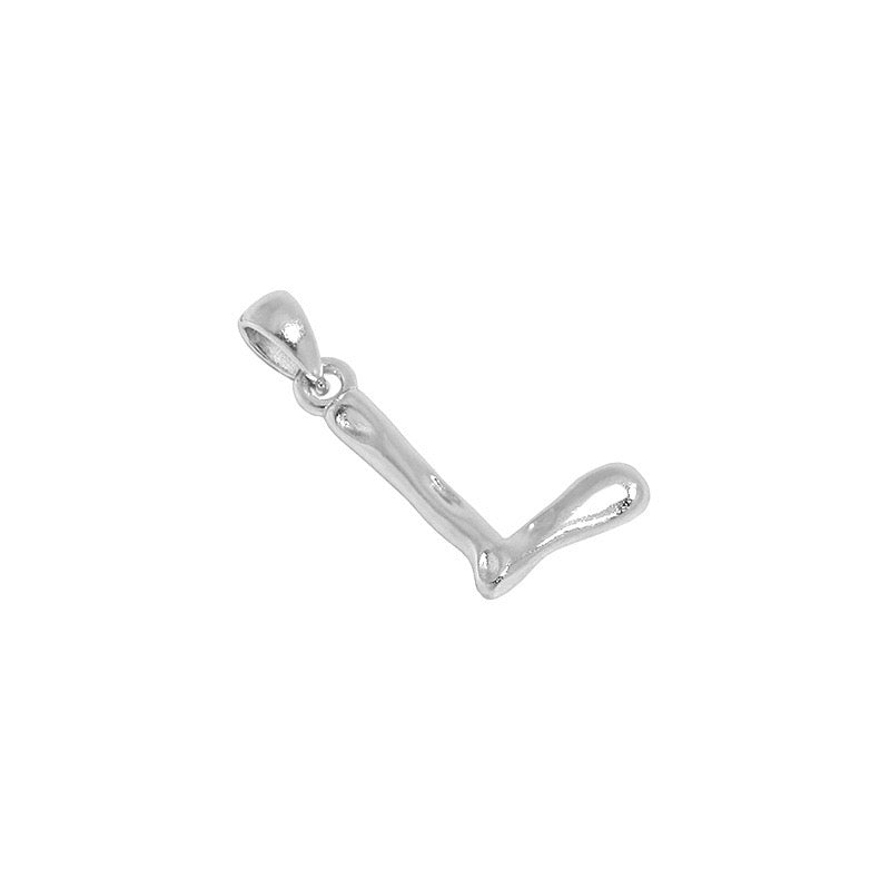 The Molten Initial Organic Letter Pendant & Dainty Chain (18k Gold Vermeil / 925 Silver)