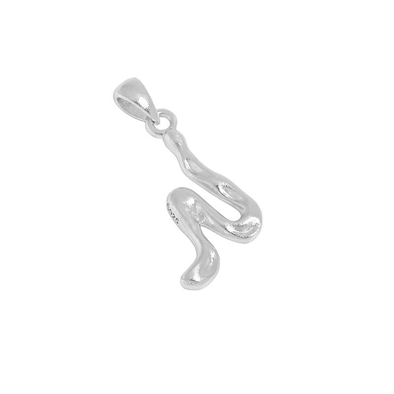 The Molten Initial Organic Letter Pendant & Dainty Chain (18k Gold Vermeil / 925 Silver)