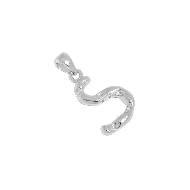 The Molten Initial Organic Letter Pendant & Dainty Chain (18k Gold Vermeil / 925 Silver)