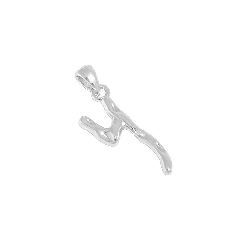 The Molten Initial Organic Letter Pendant & Dainty Chain (18k Gold Vermeil / 925 Silver)