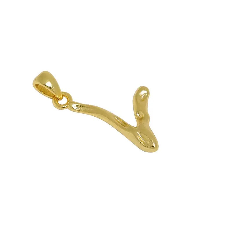 The Molten Initial Organic Letter Pendant & Dainty Chain (18k Gold Vermeil / 925 Silver)