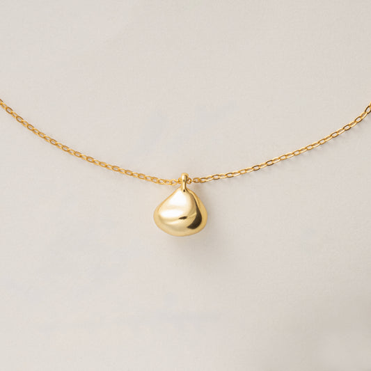 Gold & Silver Bean Pendant Waterproof Necklace