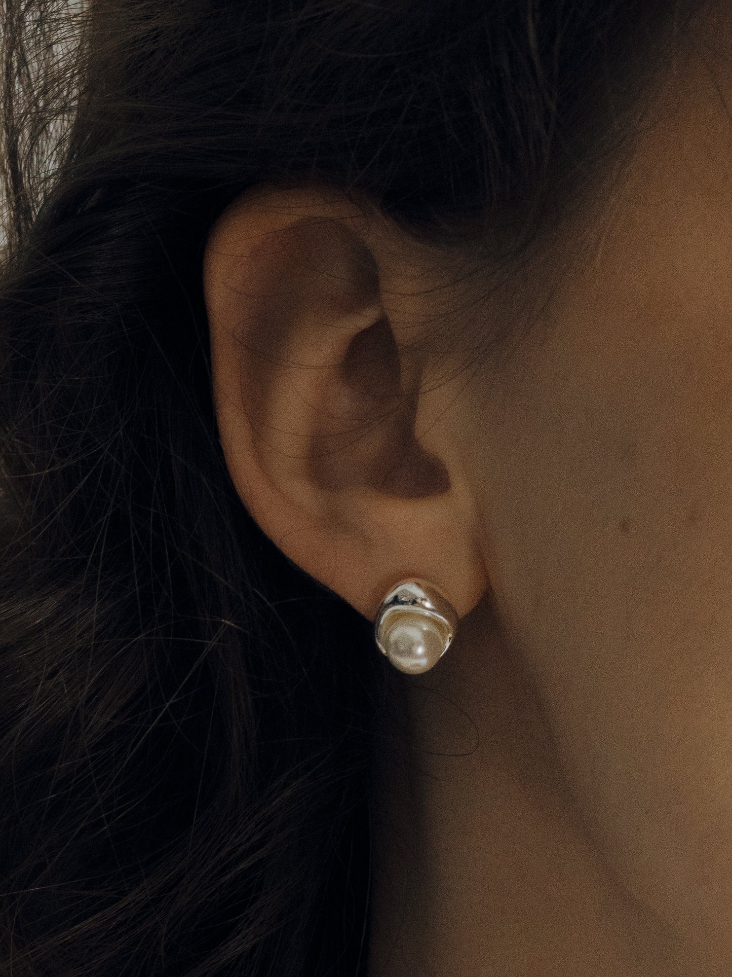 Ocean's Embrace Pearl Stud Earrings