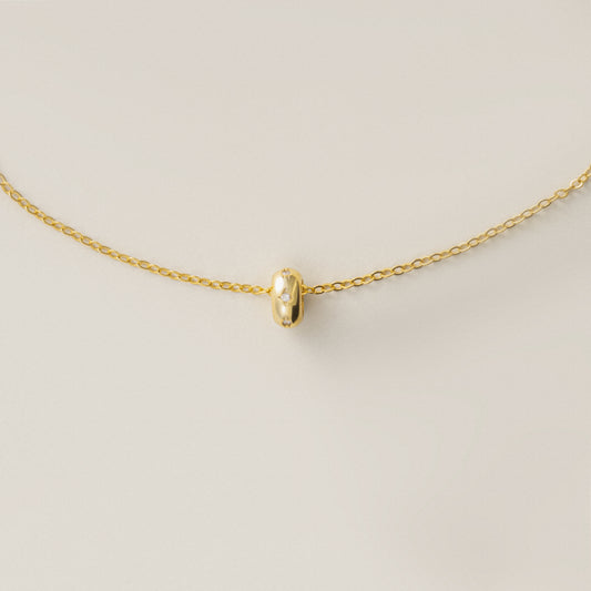 Celestial Ellipse Dual Tone Pendant Necklace