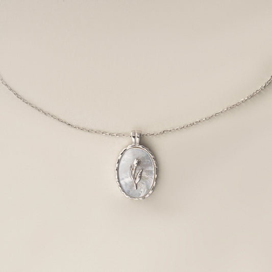 Graceful Tulip Pendant Silver & 18k Gold Necklace