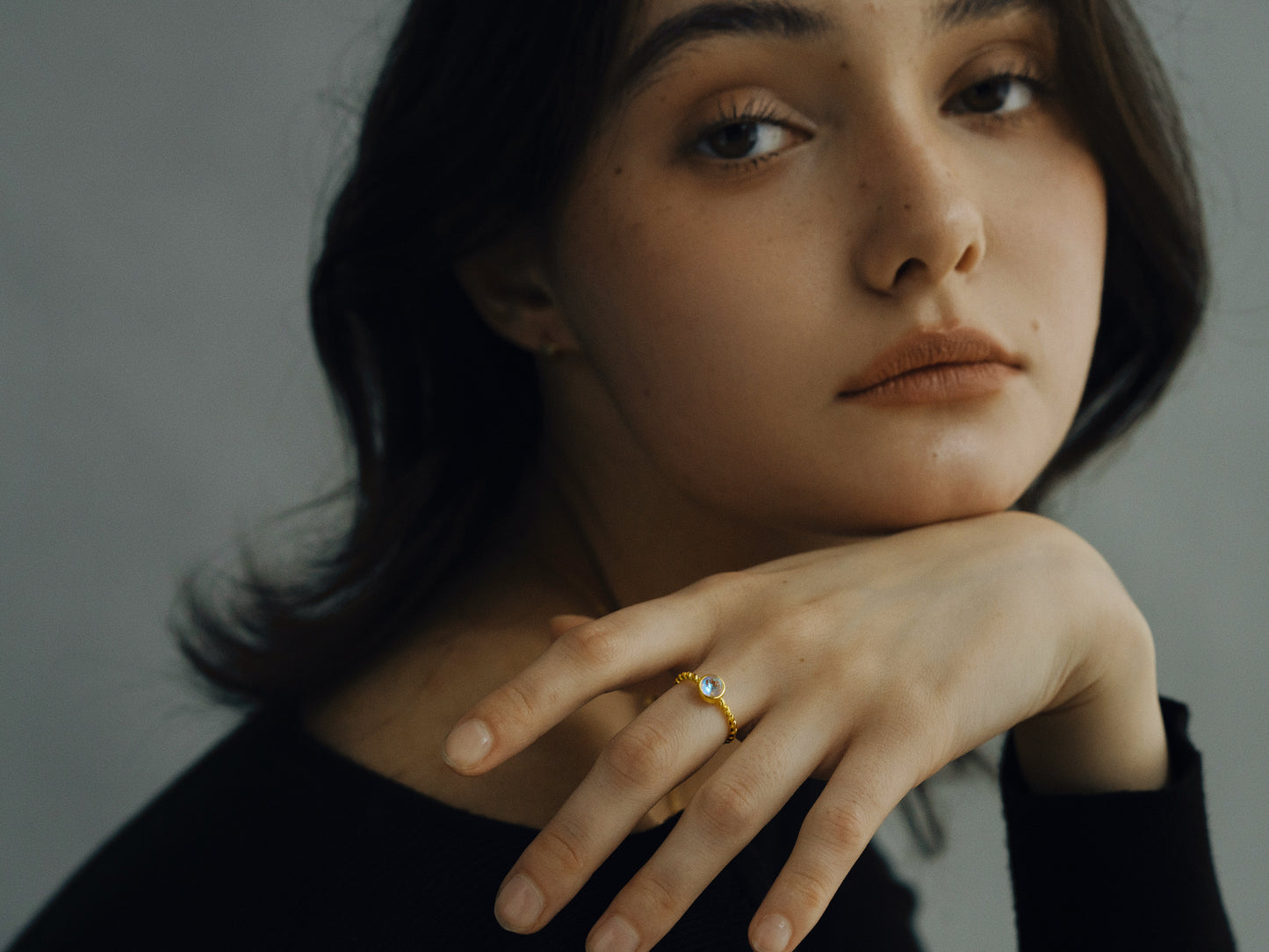 Twilight Twirl Moonstone Ring