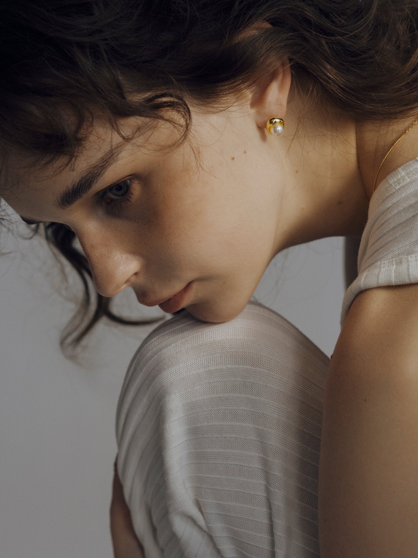 Ocean's Embrace Pearl Stud Earrings