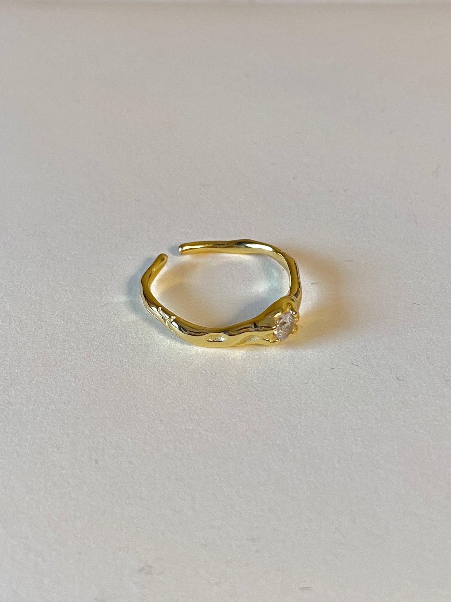 gold plated solitaire ring