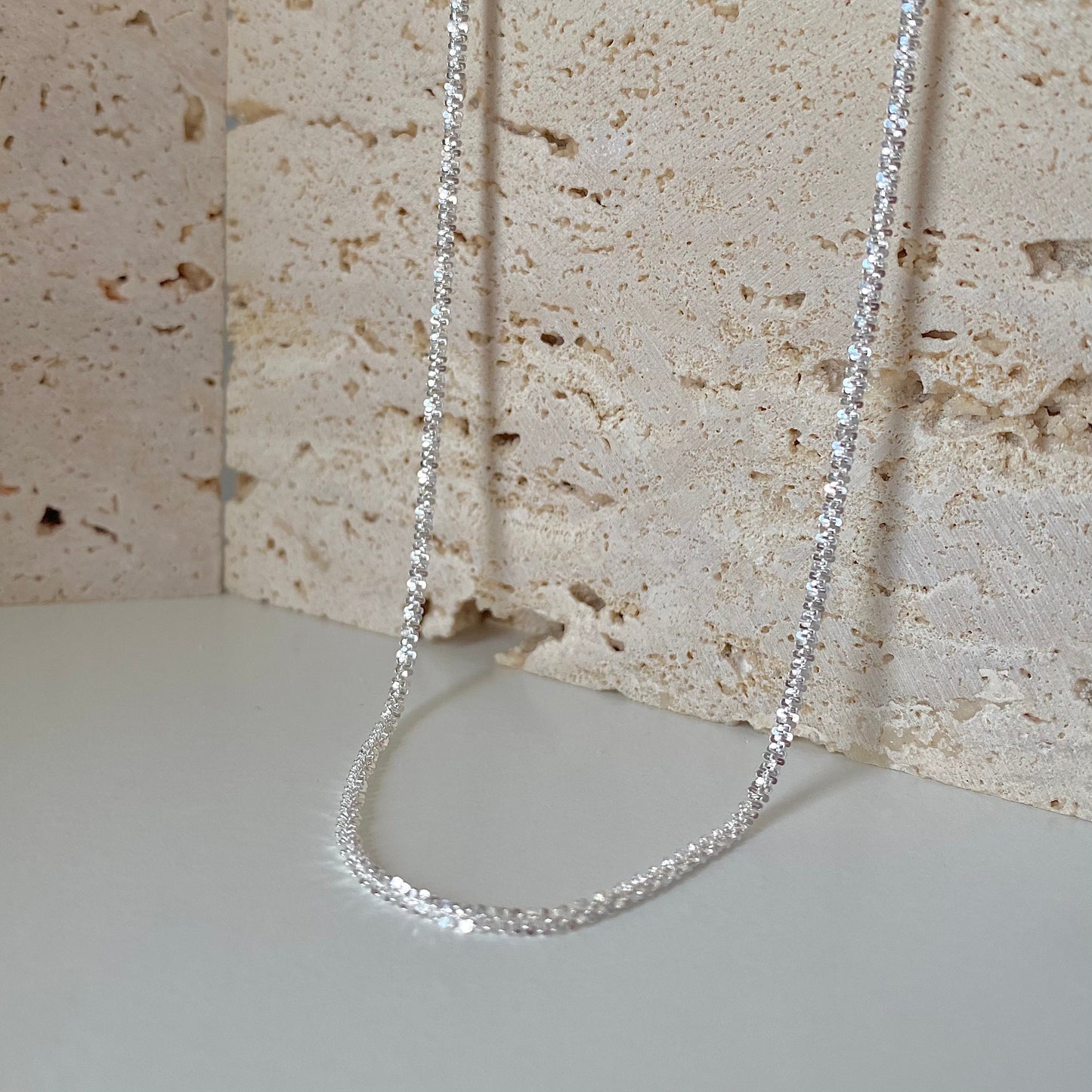 Lunar Luster S925 Silver Chain Necklace