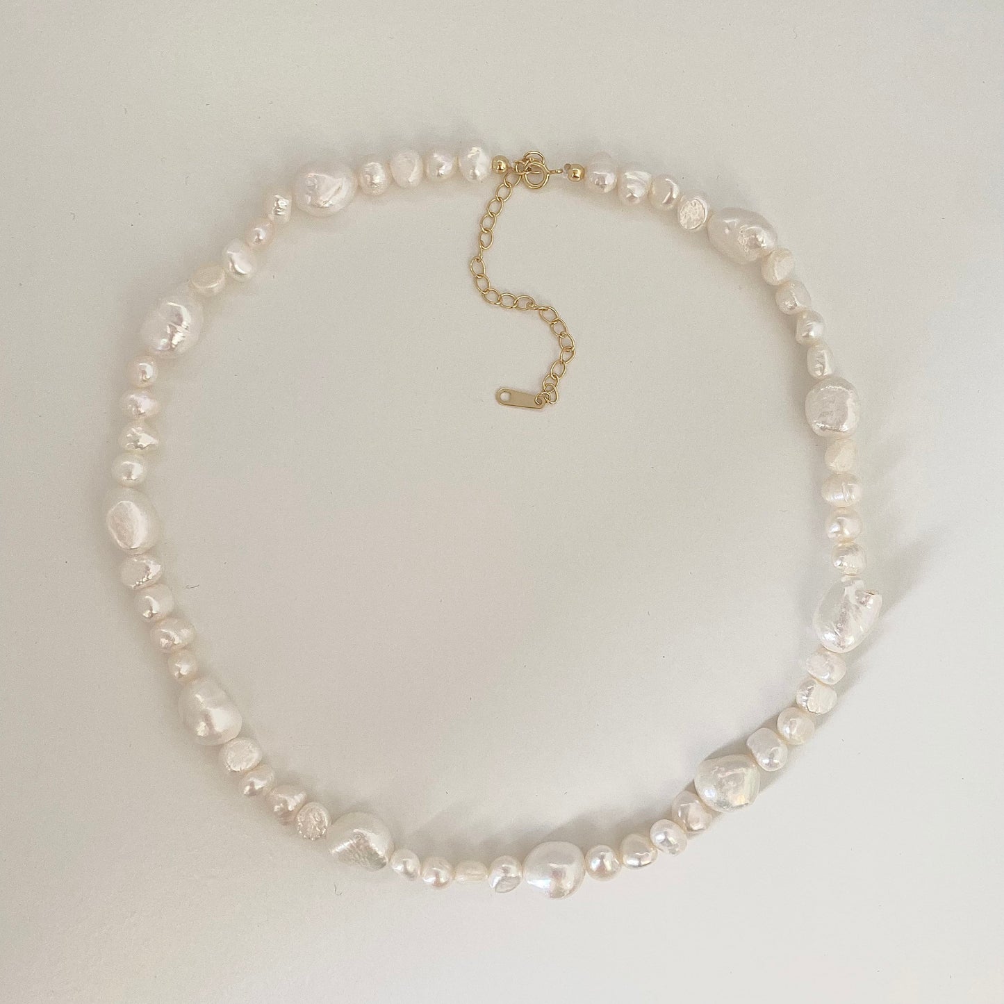 Baroque Elegance 18K Gold Plated Pearl Necklace