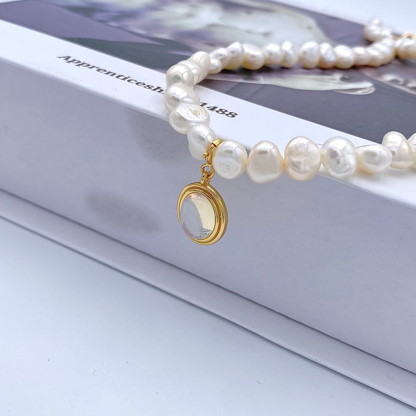 Lunar Harmony Pearl & Moonstone Necklace