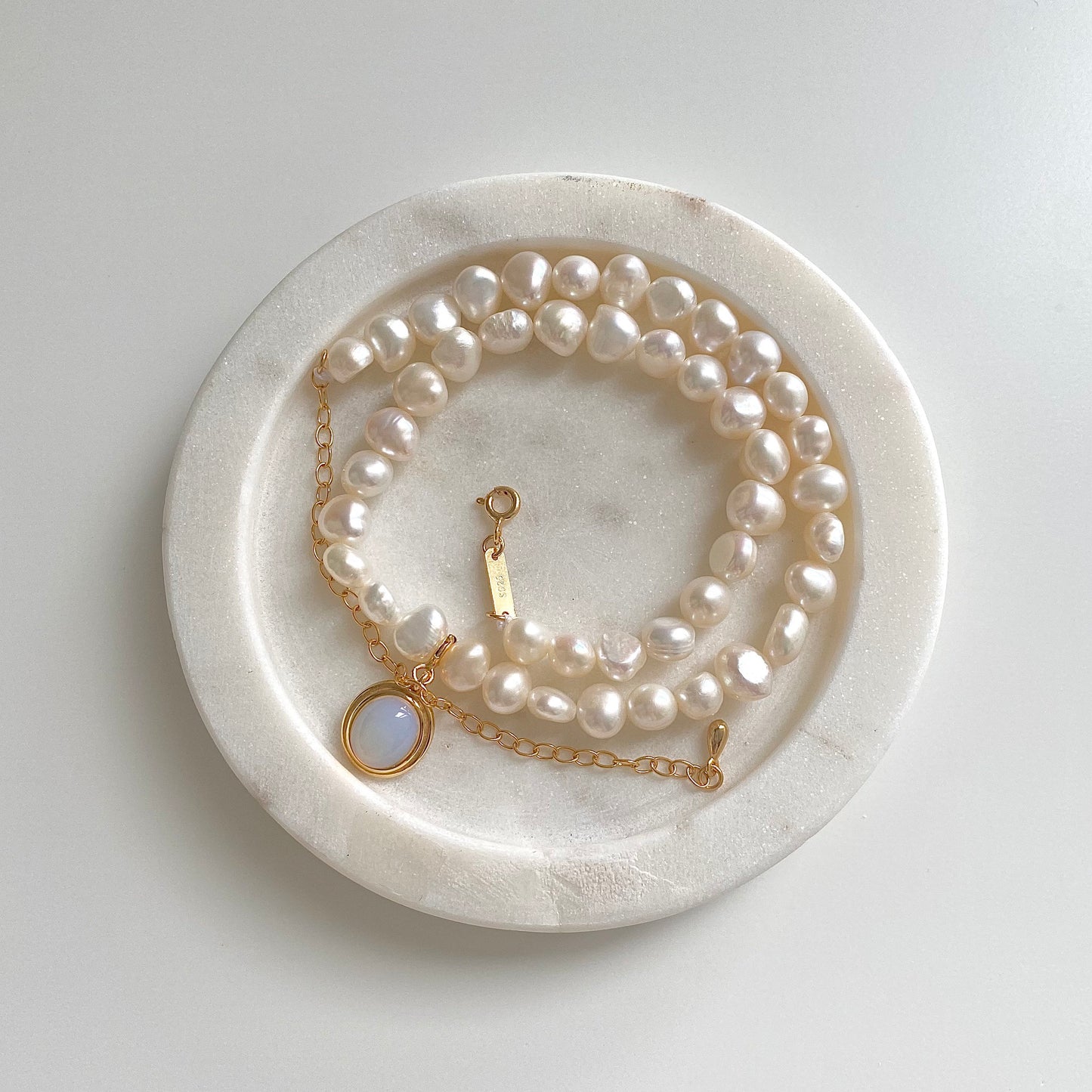 Lunar Harmony Pearl & Moonstone Necklace