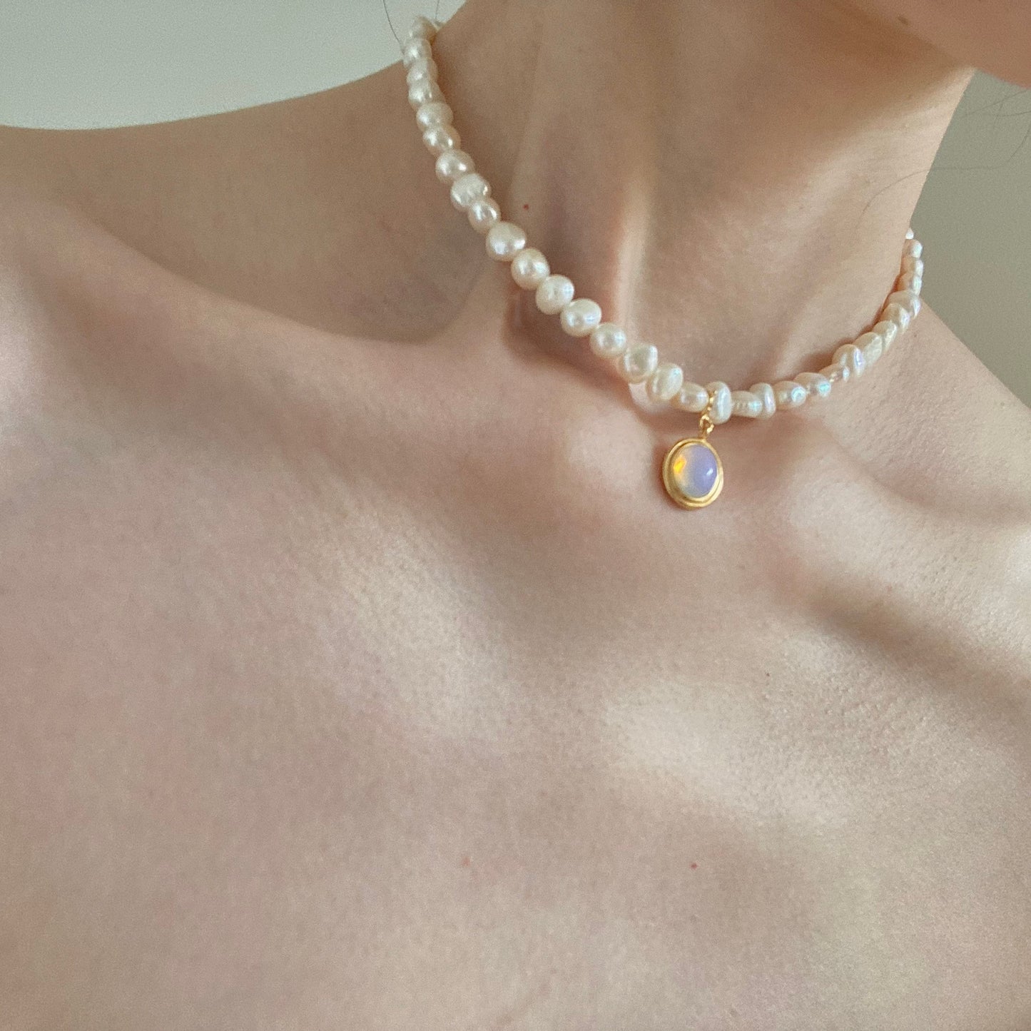 Lunar Harmony Pearl & Moonstone Necklace