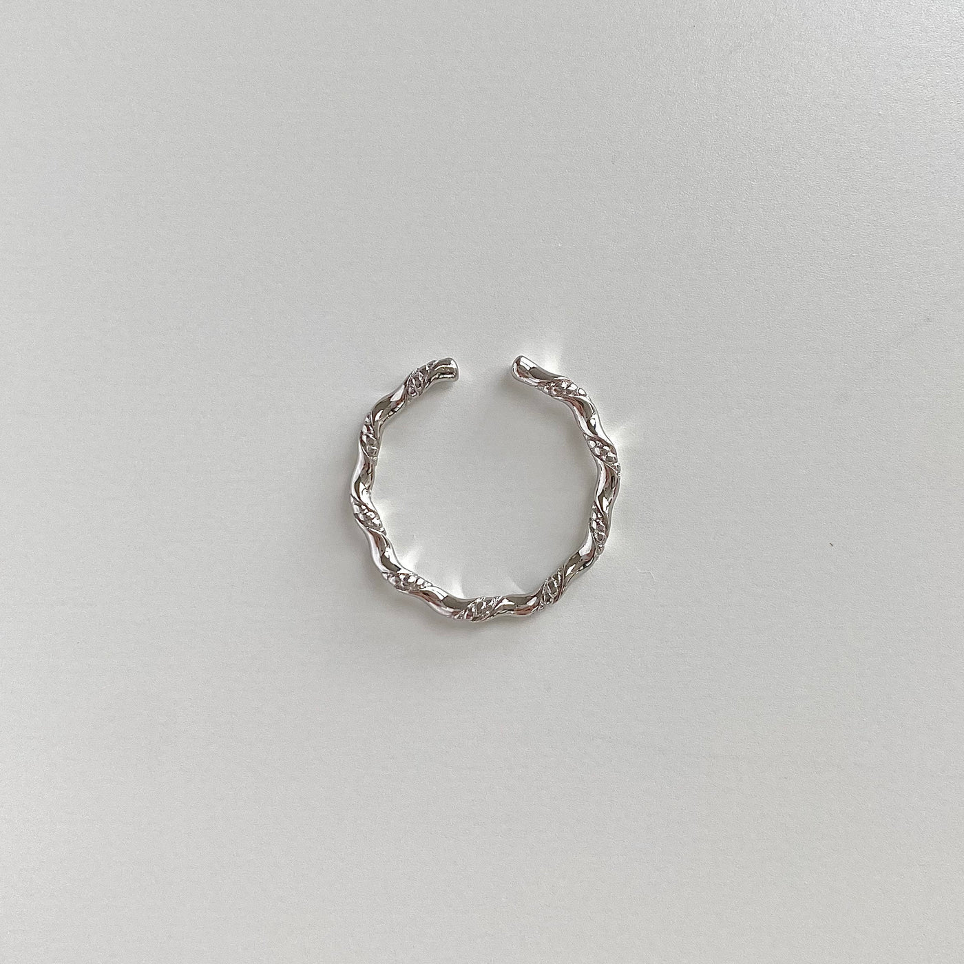 Silver Serenity Wave Adjustable Ring