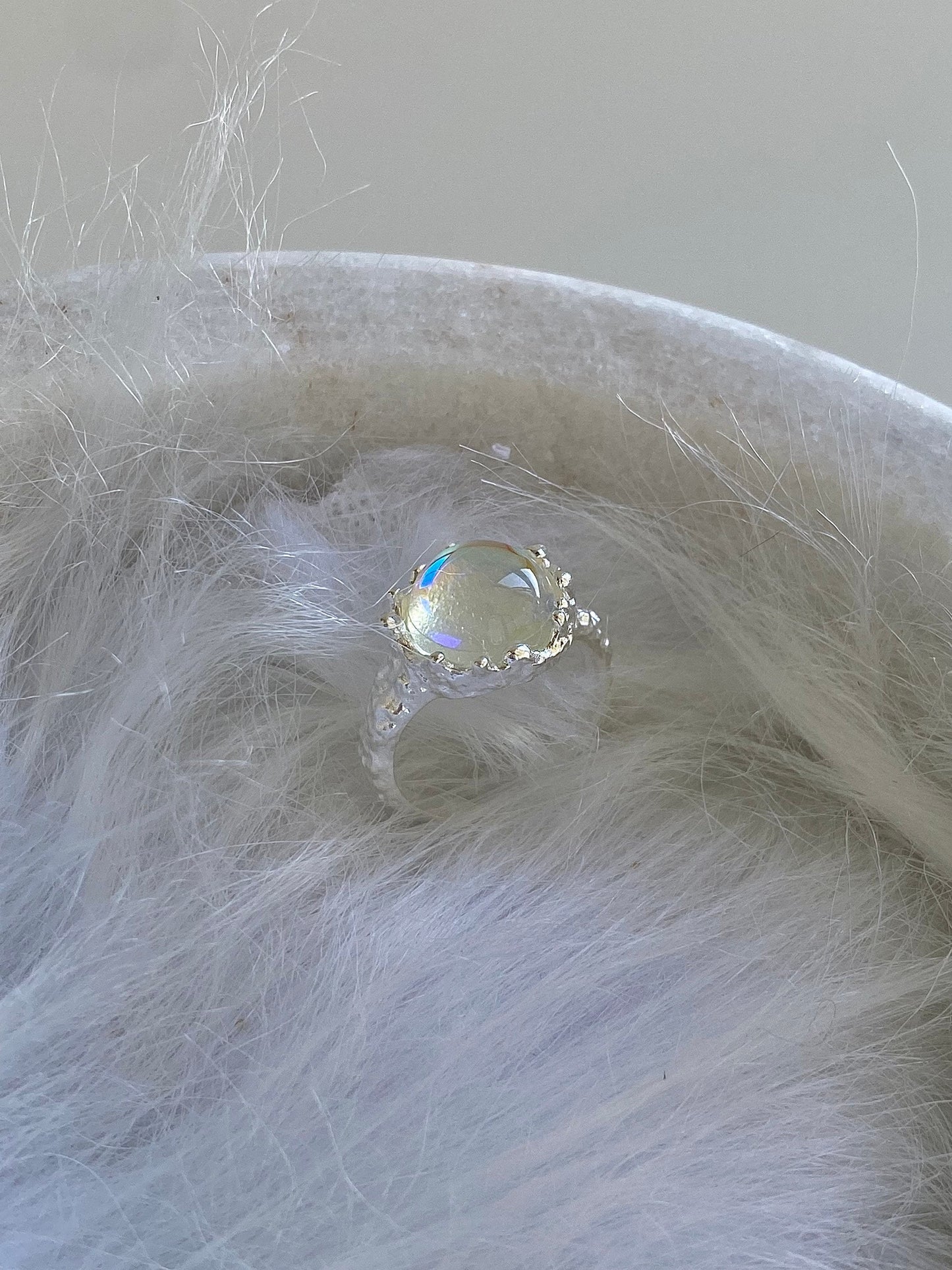 Lunar Halo Moonstone S925 Silver Ring