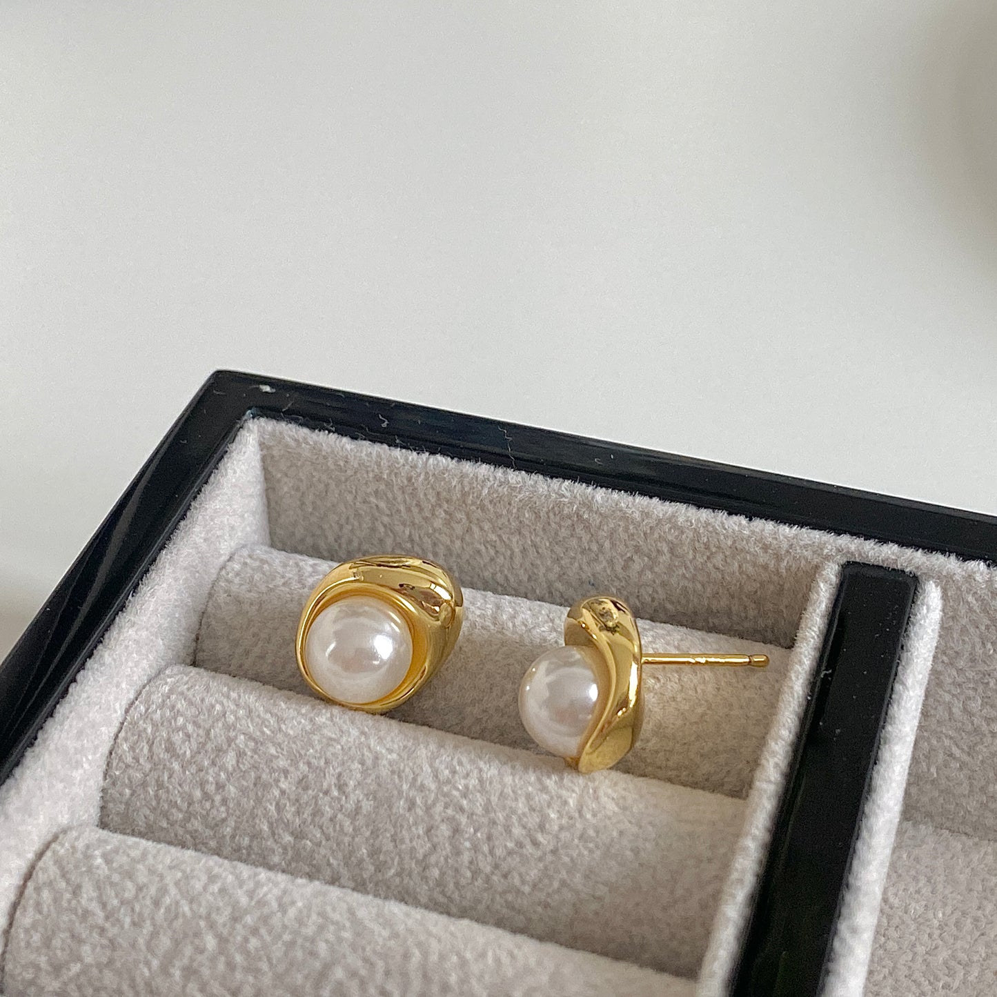 Ocean's Embrace Pearl Stud Earrings