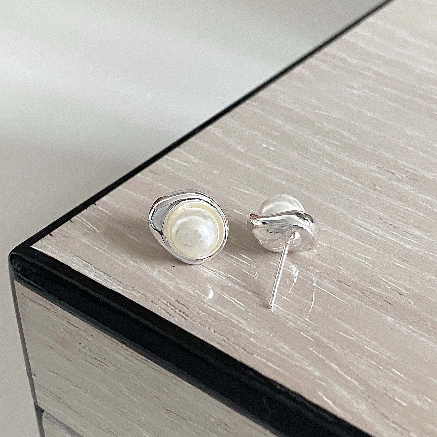 Ocean's Embrace Pearl Stud Earrings