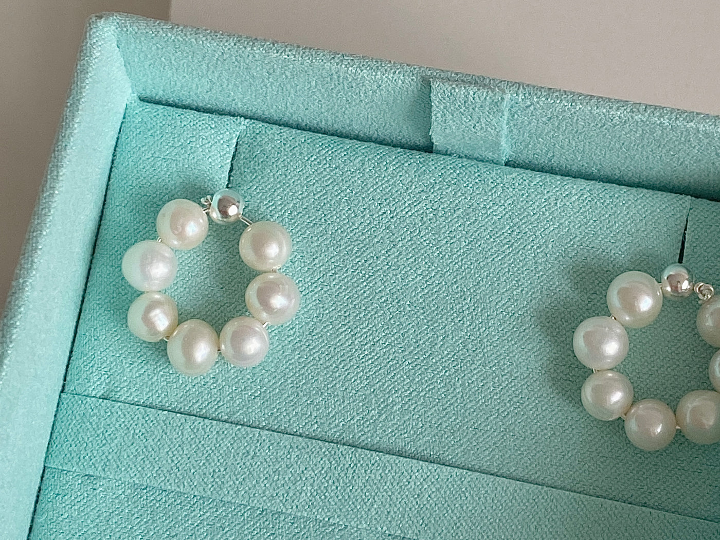 Pearl Halo Silver Stud Earrings