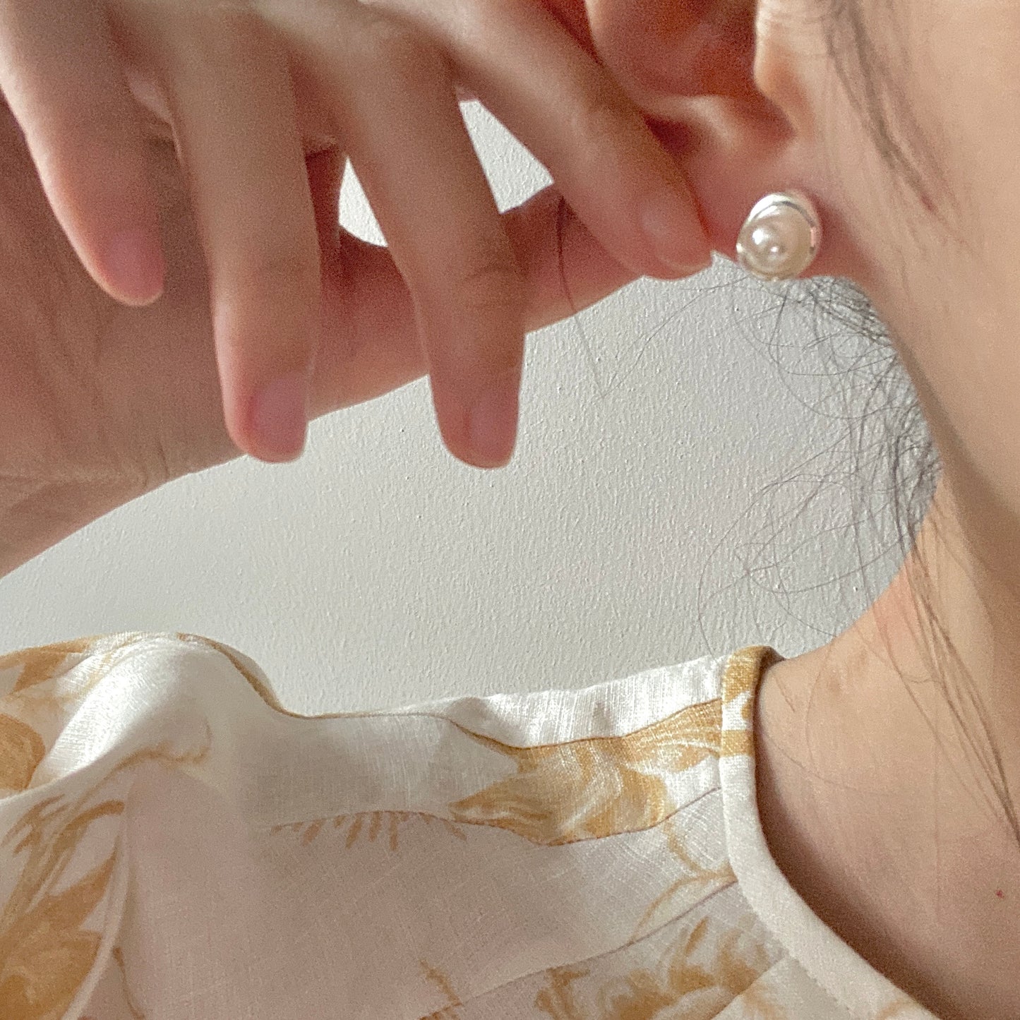 Ocean's Embrace Pearl Stud Earrings