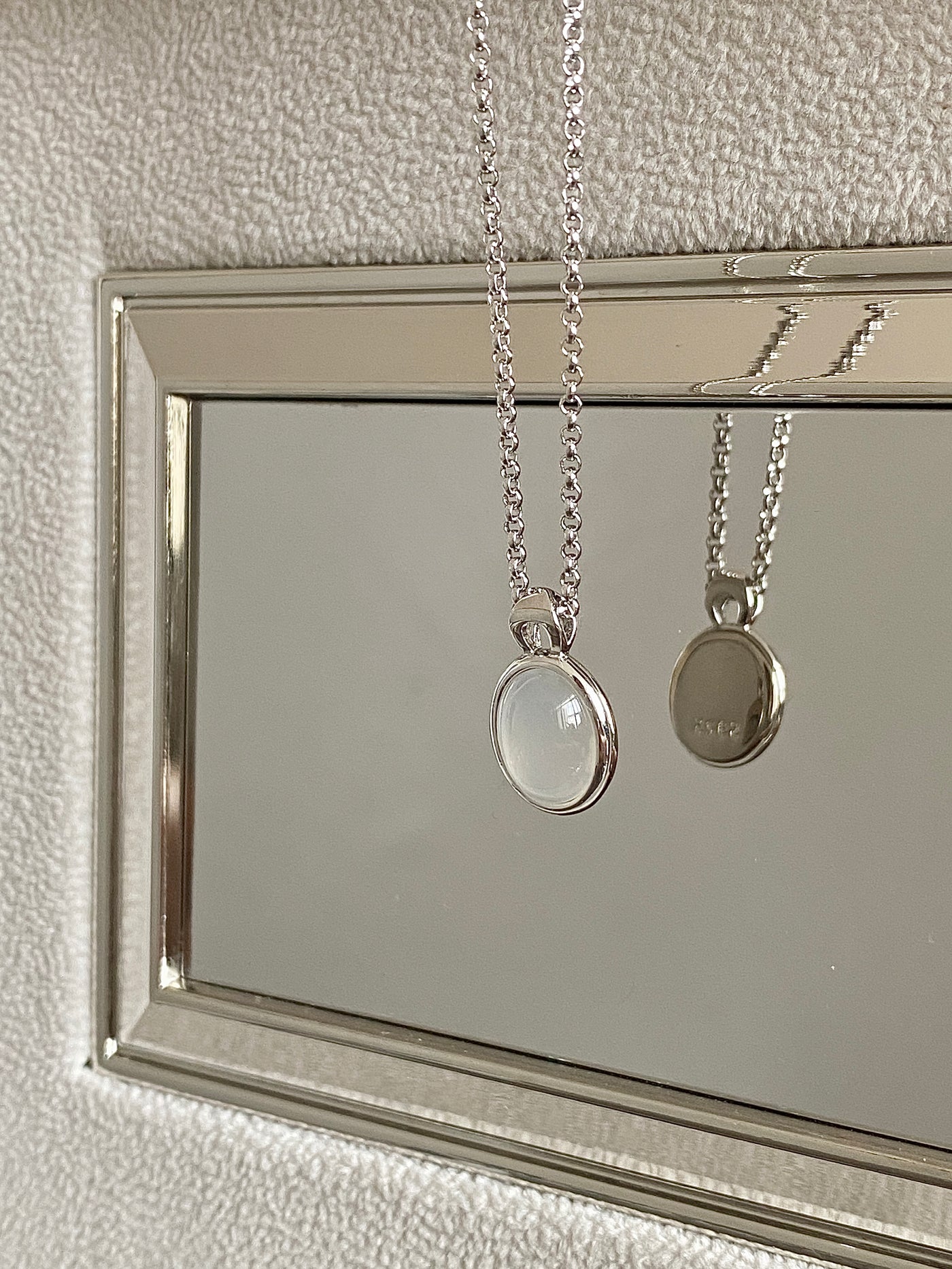 White Agate Harmony S925 Silver Pendant Necklace