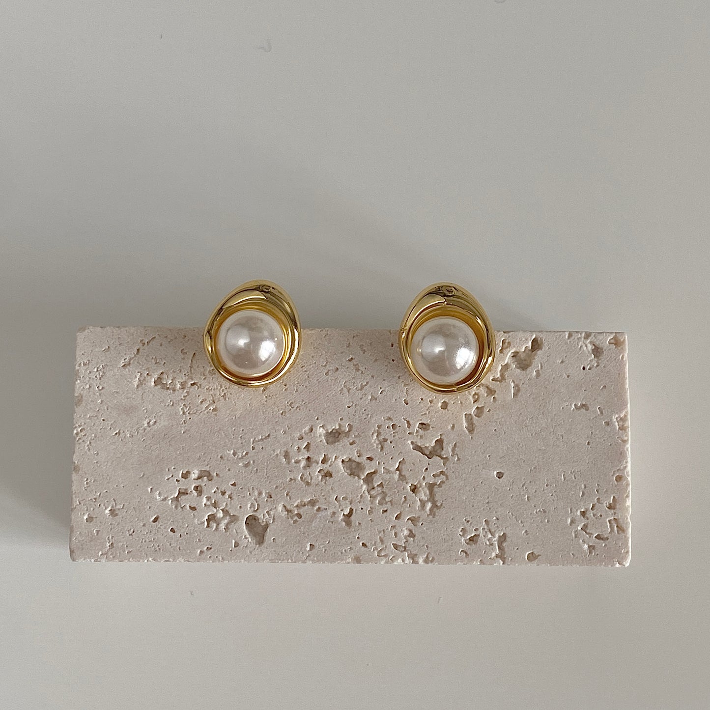 Ocean's Embrace Pearl Stud Earrings