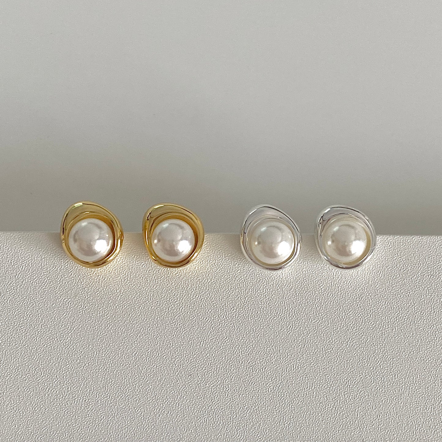 Ocean's Embrace Pearl Stud Earrings