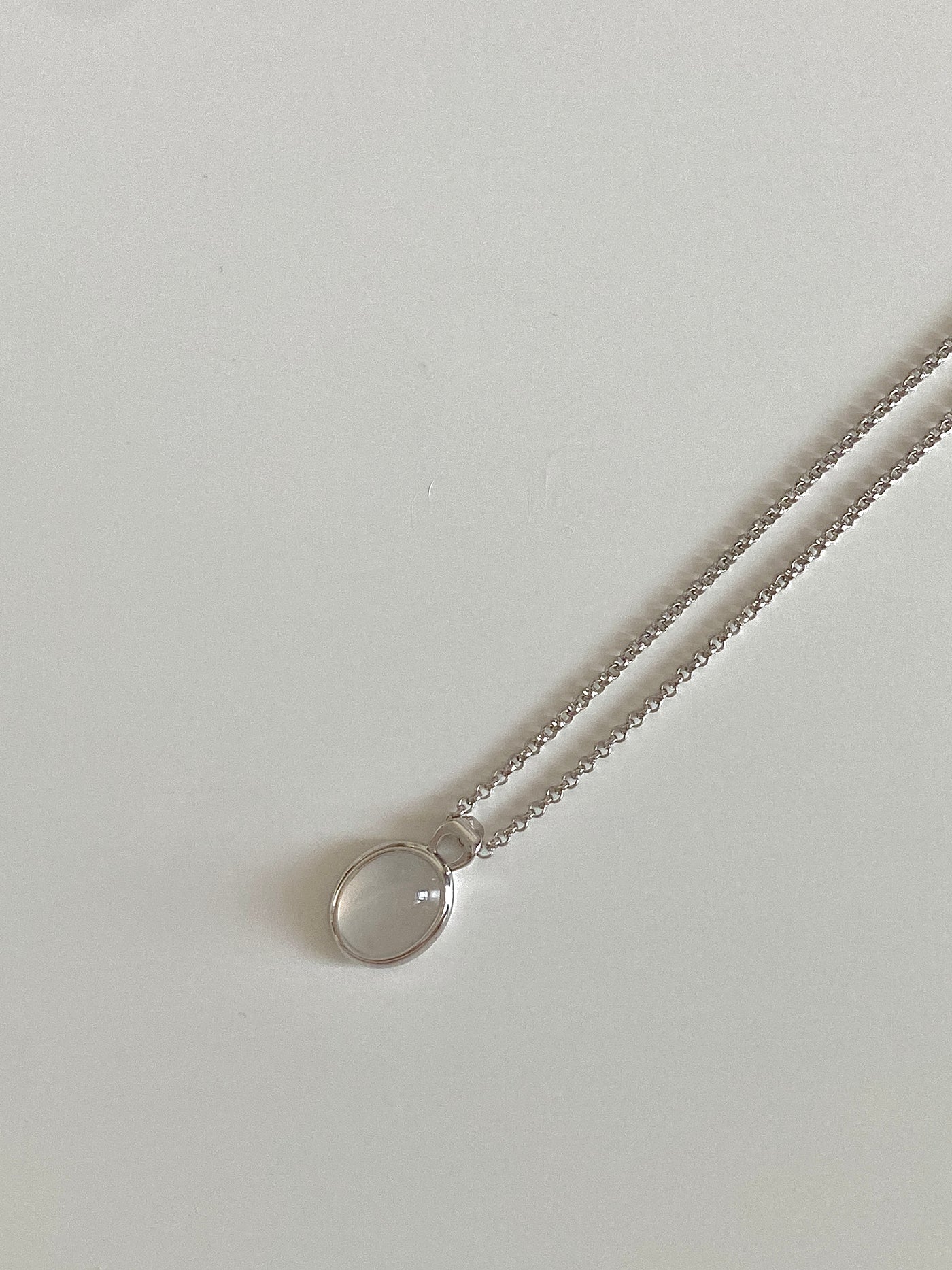 White Agate Harmony S925 Silver Pendant Necklace